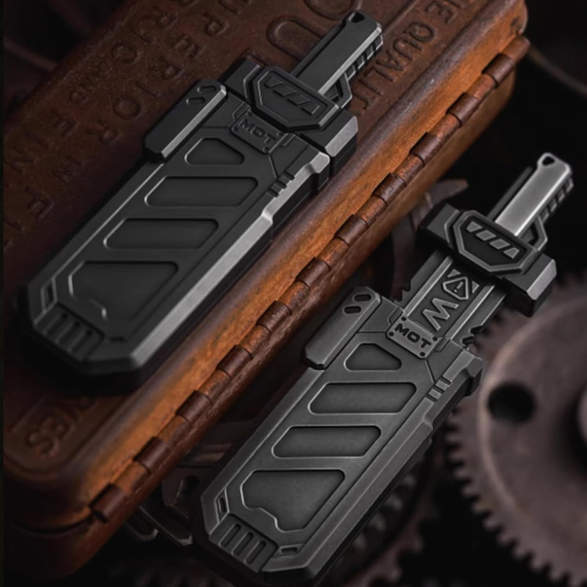 Haptic Fidget Slider – Sky Breaker Metal with Sword & Scabbard Press Mechanism