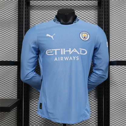 Player Version Manchester City Home Kit 24/25 Football Jersey Long Sleeves