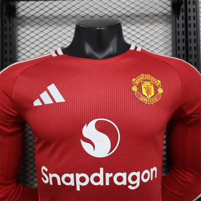 Player Manchester United Home Kit 24/25 Football Jersey Long Sleeves