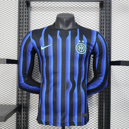 player version inter milan home jersey 25/26 long sleeves football kit soccer jersey