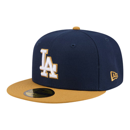 New Era Men's Los Angeles DodgersTwo-Tone Color Pack 59FIFTY Fitted Hat-Navy/Khaki
