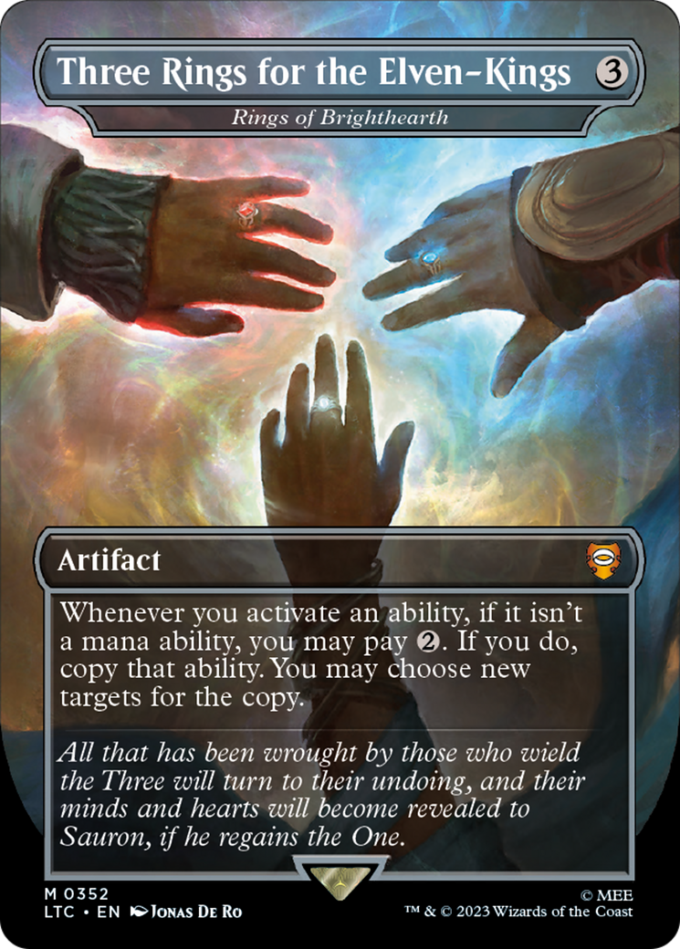Three Rings for the Elven-Kings - Rings of Brighthearth (Surge Foil) - Commander: The Lord of the Rings: Tales of Middle-earth (LTC)