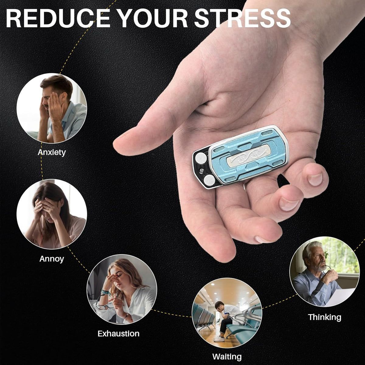Magnetic Fidget Slider – Alloy CNC Engraved Sound Blade EDC Stress Relief ADHD Anxiety