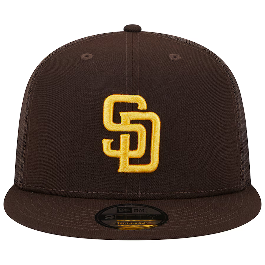 New Era San Diego Padres Team Color 9FiFTY Trucker Snapback Hat-Brown