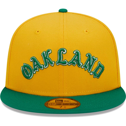 New Era Oakland Athletics Gold Retro Jersey Script 59FIFTY Fitted