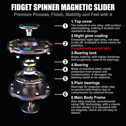 Metal Fidget Spinner – NovaDisc 2-in-1 with Spin & Slide Mechanism