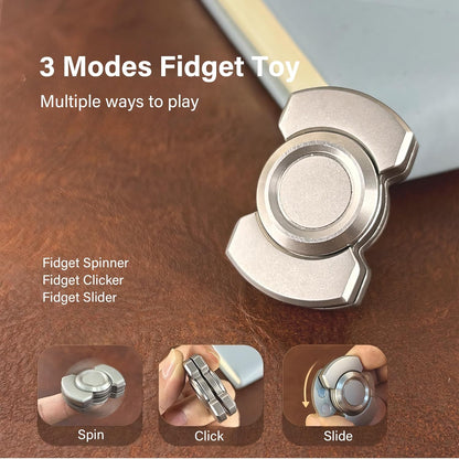 Metal Fidget Spinner – TripleFlow 3-in-1 with Multi-Function EDC Focus Tool
