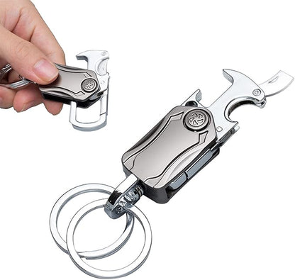 Metal Fidget Spinner – UniKey EDC Car Keychain Multi-Tool with Box Cutter, & Phone Stand
