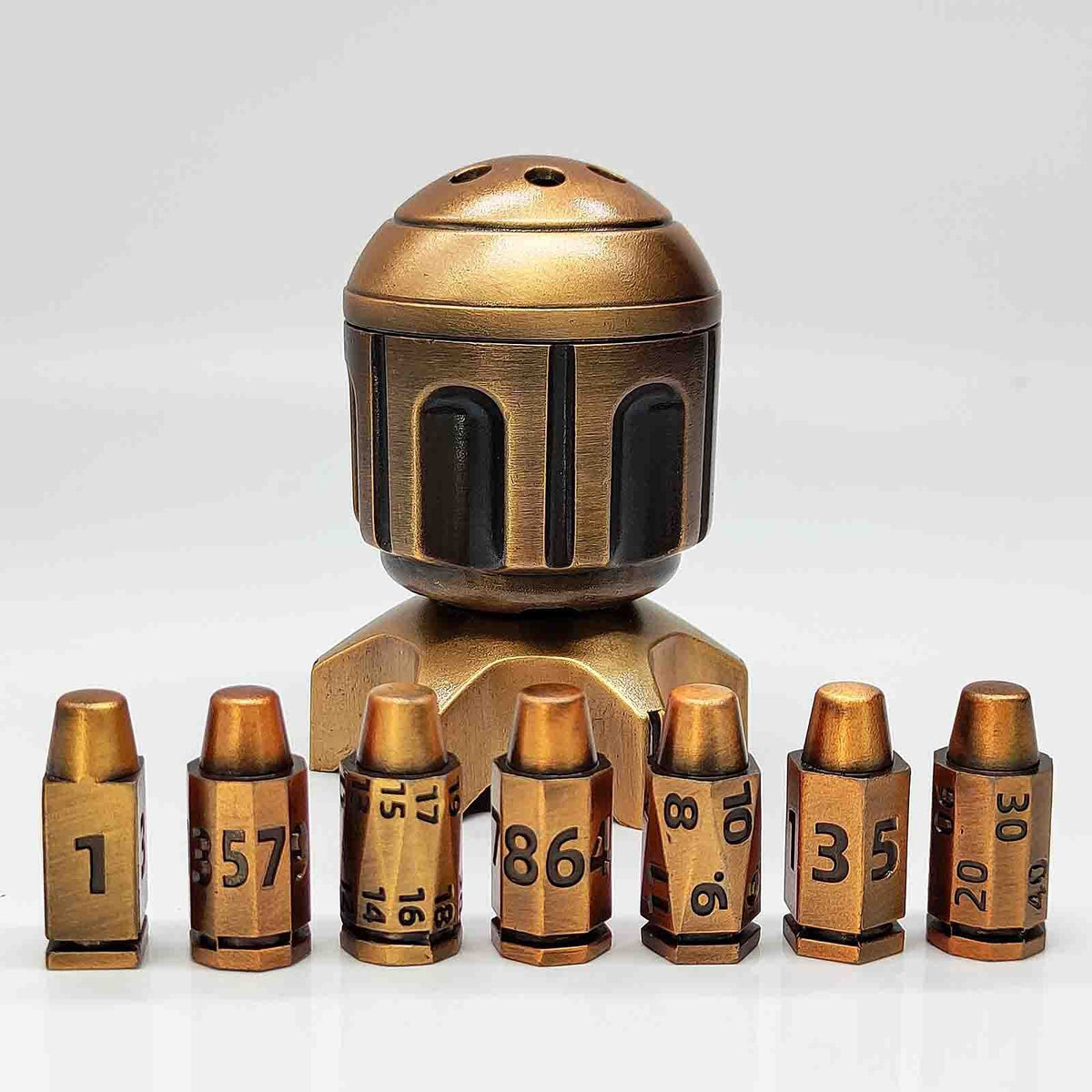 Metal Fidget Toy – RocketDice Rotating Dice Set with Zinc Alloy Bullet-Inspired EDC
