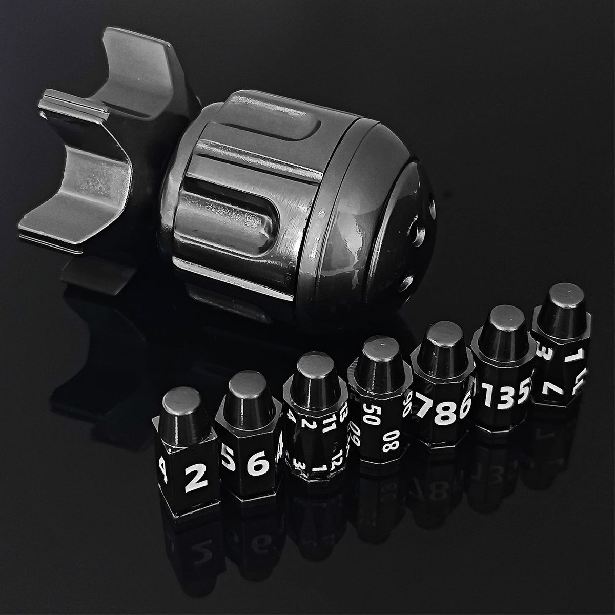 Metal Fidget Toy – RocketDice Rotating Dice Set with Zinc Alloy Bullet-Inspired EDC