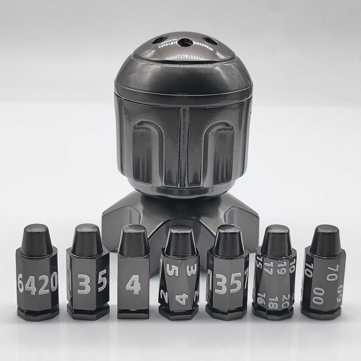 Metal Fidget Toy – RocketDice Rotating Dice Set with Zinc Alloy Bullet-Inspired EDC