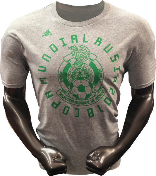 ADIDAS MEXICO RUSSIA MUNDIAL T-SHIRT- GREY/GREEN
