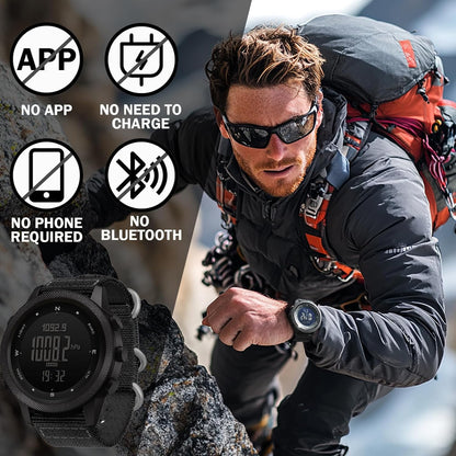 Outdoor Tactical Watch – Military 50M Waterproof Compass Altimeter Hiking Camping