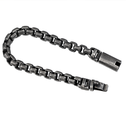 Punk Titanium Bracelet – RustEdge Steel Industrial with Oxidized Finish