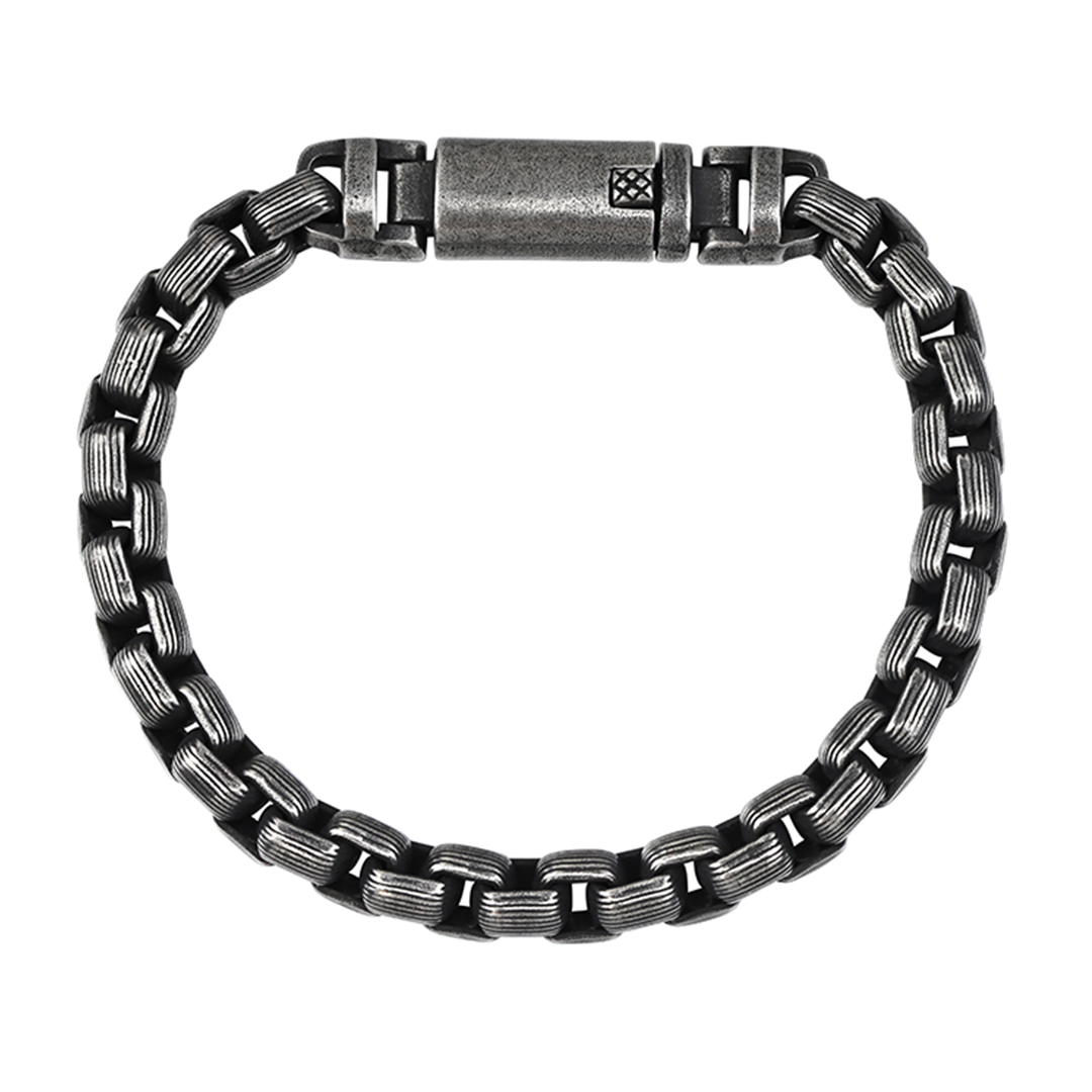 Punk Titanium Bracelet – RustEdge Steel Industrial with Oxidized Finish
