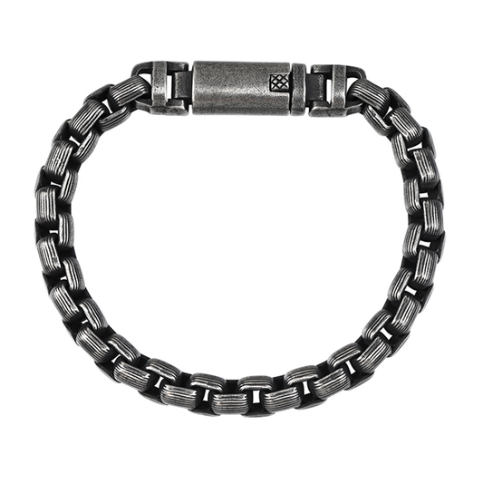 Punk Titanium Bracelet – RustEdge Steel Industrial with Oxidized Finish