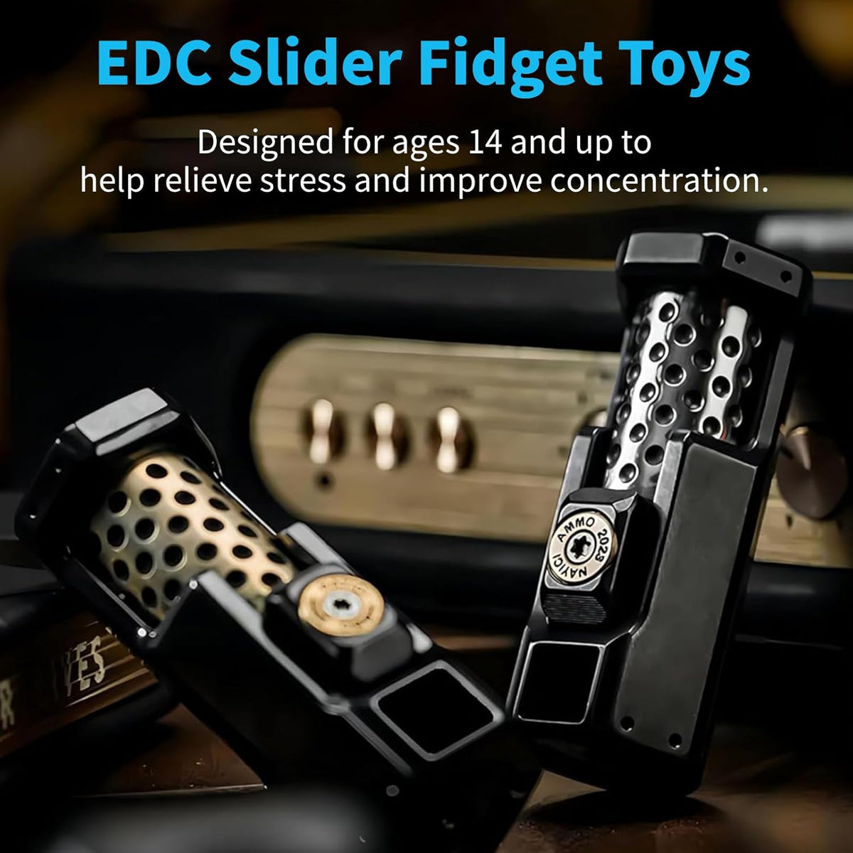 Ratchet Fidget Slider – Titanium 2-Stage Mechanical Smooth Rotation EDC Stress Relief Desk