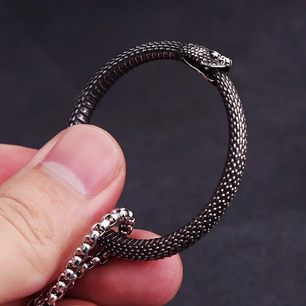 Snake Necklace – Ouroboros Eternity Pendant Gothic Viking Punk Statement