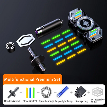 Stainless Steel Fidget Spinner – Metal Glow in the Dark Skull UFO