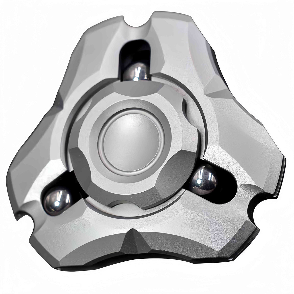Stainless Steel Fidget Spinner – Shield Toy with Embedded Ball Bearings
