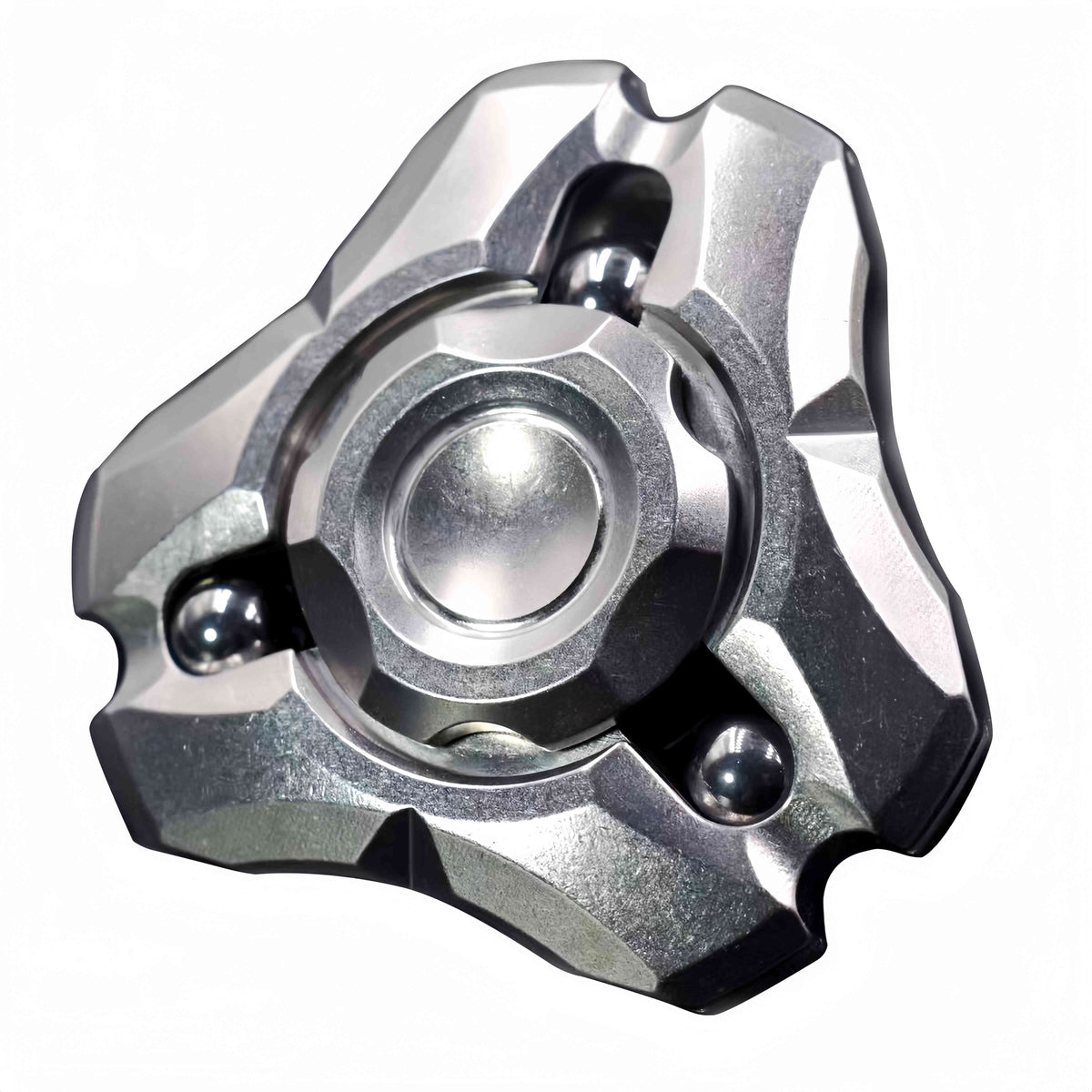 Stainless Steel Fidget Spinner – Shield Toy with Embedded Ball Bearings