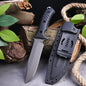 Stainless Steel Fixed Blade Knife – Full Tang Stonewash Tactical Sheath Survival Hunting