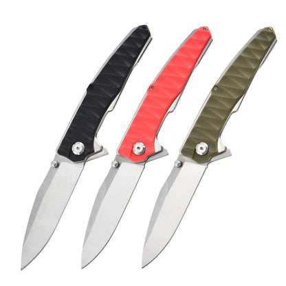 Stainless Steel Folding Knife – Ergonomic Handle Compact EDC Outdoor Camping Utility