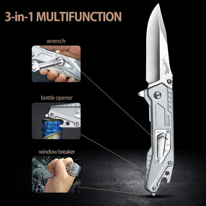 Stainless Steel Folding Knife – Leopard's Edge Multipurpose Pocket