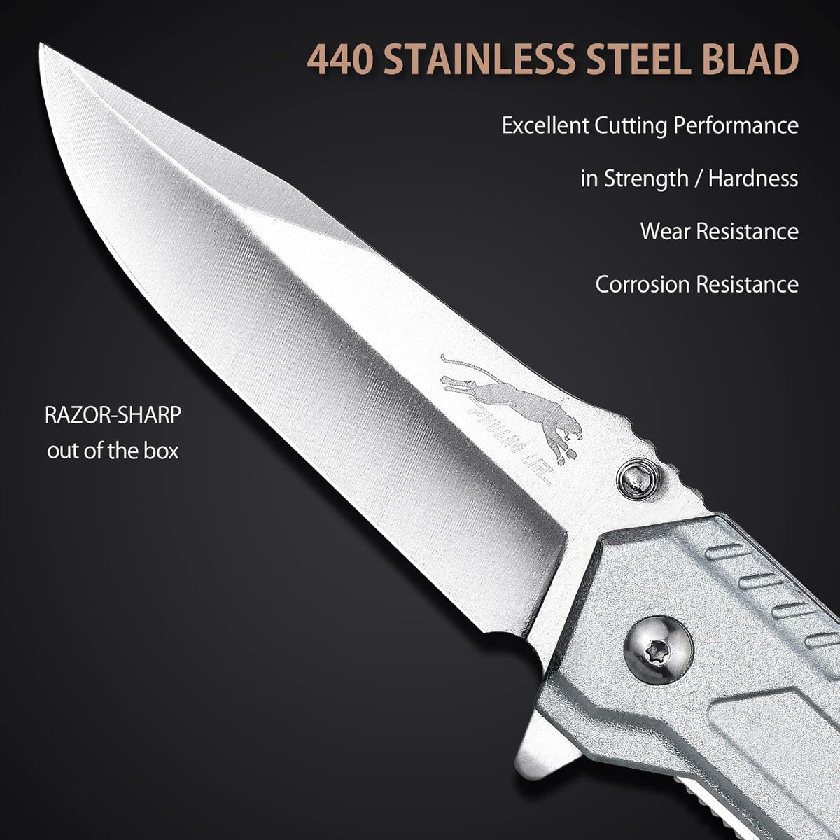 Stainless Steel Folding Knife – Leopard's Edge Multipurpose Pocket