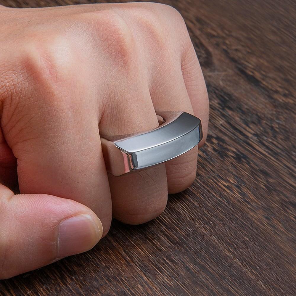 Stainless Steel Ring – 304 Single Finger with 12mm Thick Bottle Opener Multi-Tool