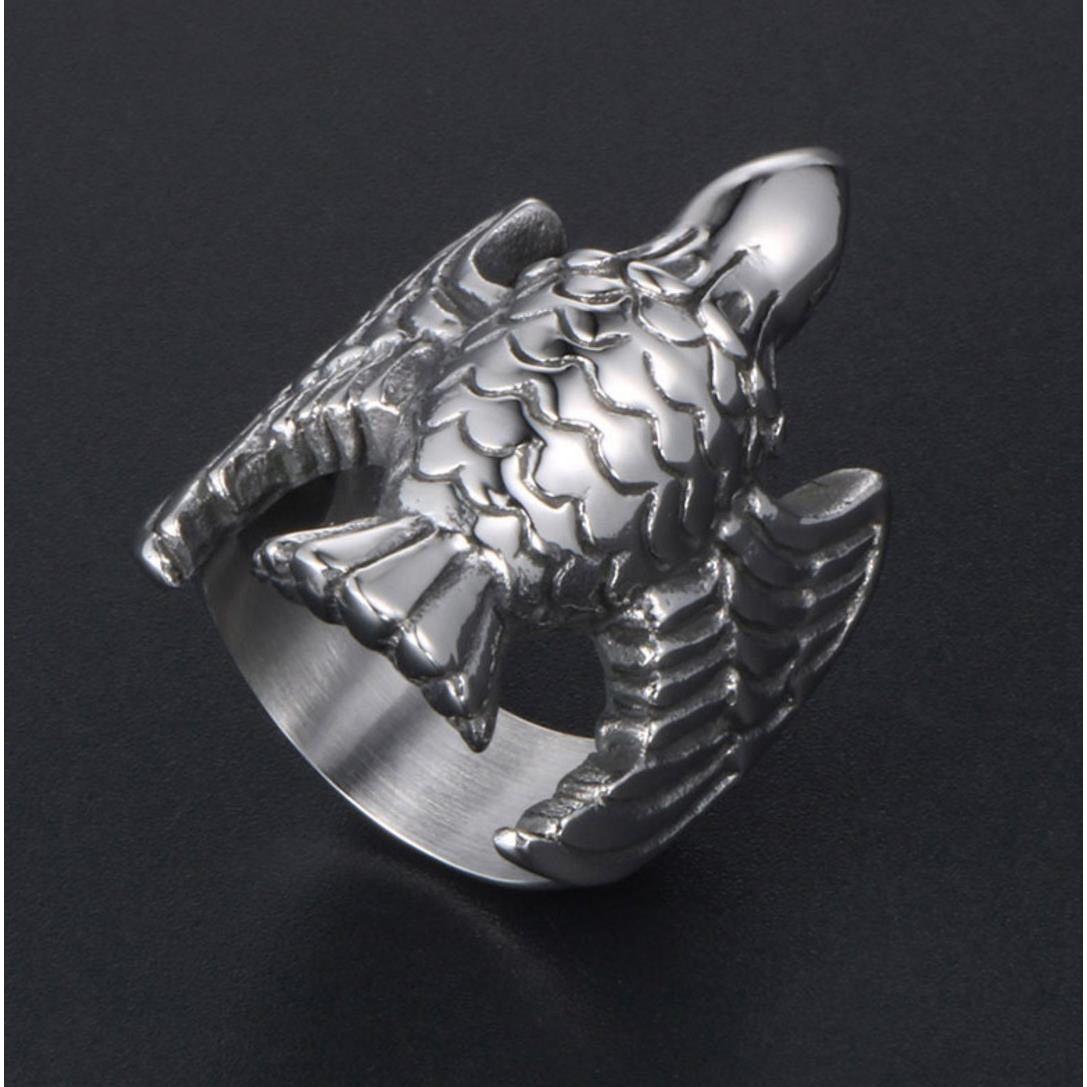 Stainless Steel Ring – Silver Eagle 316L Self Defense for Alternative Styling, Collecting