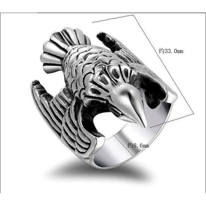 Stainless Steel Ring – Silver Eagle 316L Self Defense for Alternative Styling, Collecting