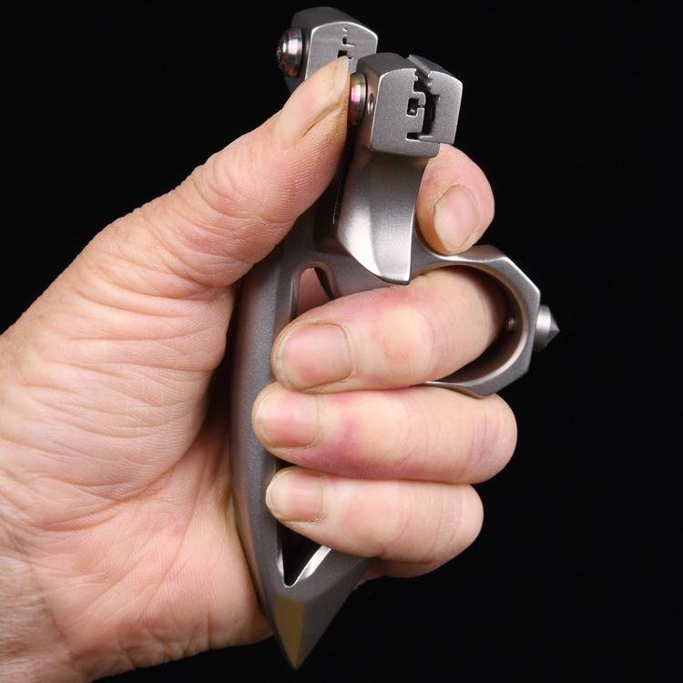 Stainless Steel Slingshot – 404C Spiked Ring with 3-in-1 EDC Multi-Tool