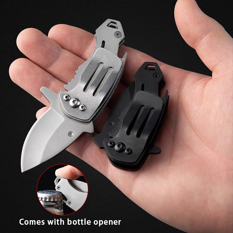 Stainless Steel Utility Knife – Shark Fang Mini Folding with Keychain EDC