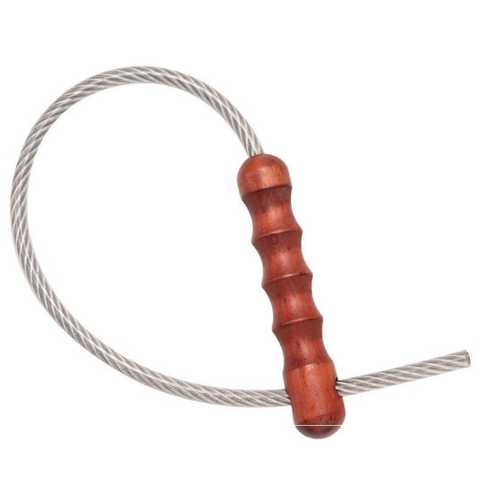 Steel Baton – 56cm Cable Self Defense Whip with Wooden Handle Emergency Tool