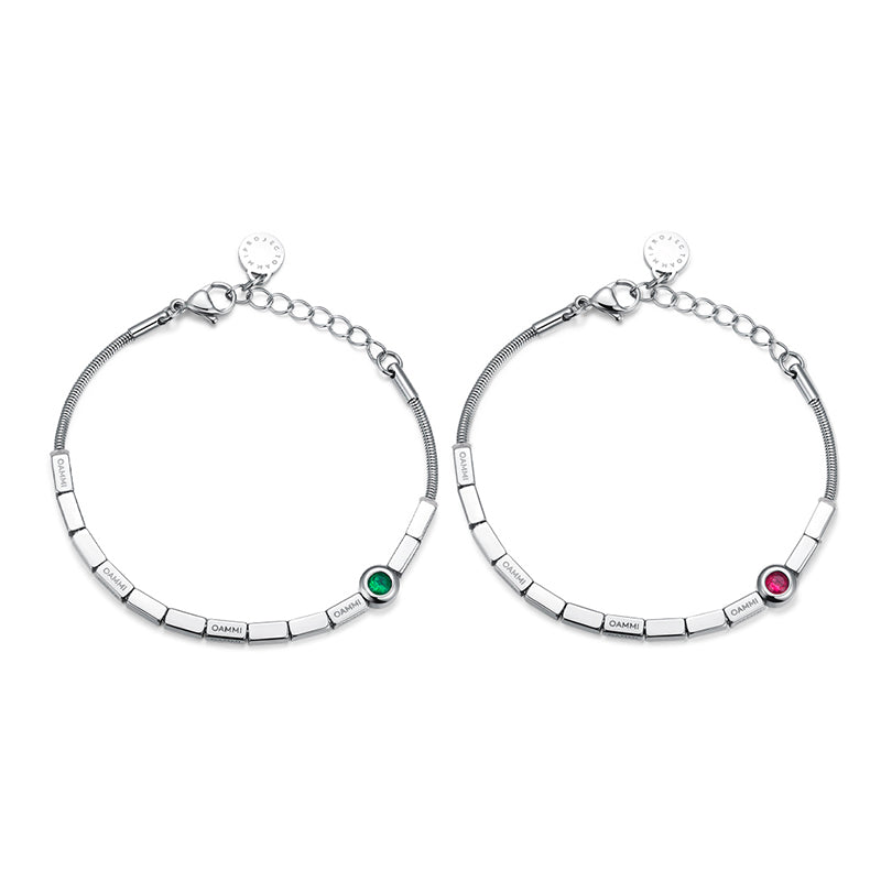 Steel Bracelet – Cosmic Prism Unisex Geometric Cube Link with Modular Design