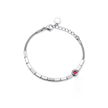 Steel Bracelet – Cosmic Prism Unisex Geometric Cube Link with Modular Design
