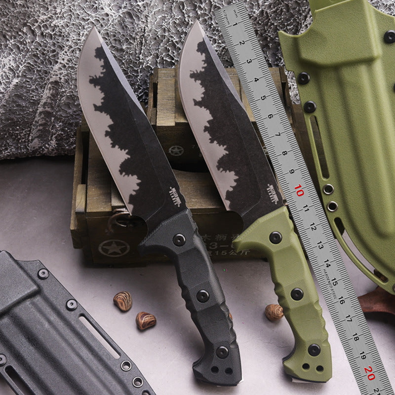 Steel Bushcraft Knife – DC53 Full Tang 6mm Spine Kydex Sheath Hunting Tactical Survival