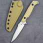 Steel Fixed Blade Knife – 14C28N G10 Handle Serrated Sheath Camping Survival Tactical EDC