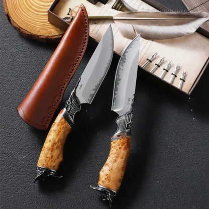 Steel Fixed Blade Knife – Handcrafted Survival SKD-11 Thuja Wood Handle Pirate Collector