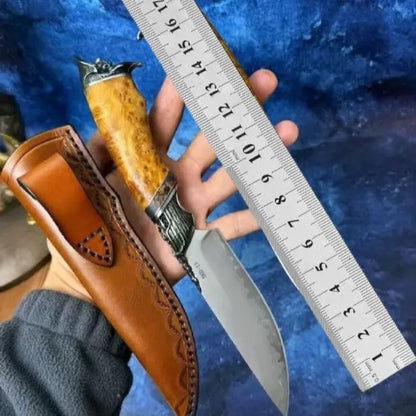 Steel Fixed Blade Knife – Handcrafted Survival SKD-11 Thuja Wood Handle Pirate Collector