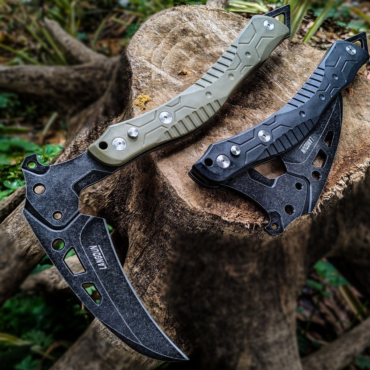 Steel Folding Knife – 3Cr13 Axe with Ice Axe Design Window Breaker EDC Tool