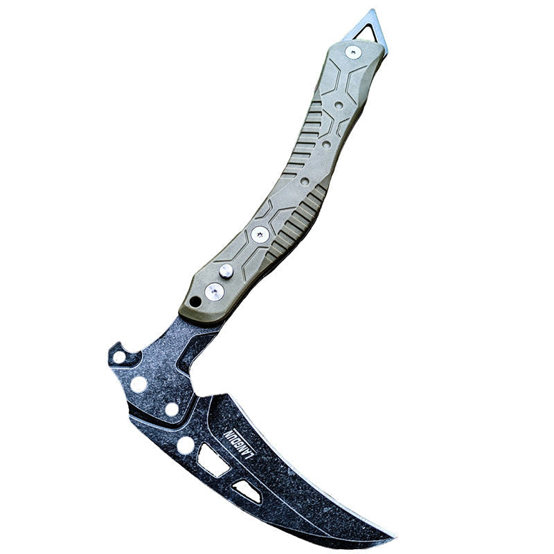 Steel Folding Knife – 3Cr13 Axe with Ice Axe Design Window Breaker EDC Tool
