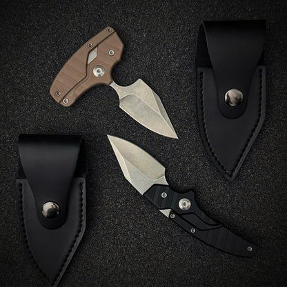 Steel Folding Knife – D2 2-in-1 Transformable Push Dagger EDC Tactical Self Defense