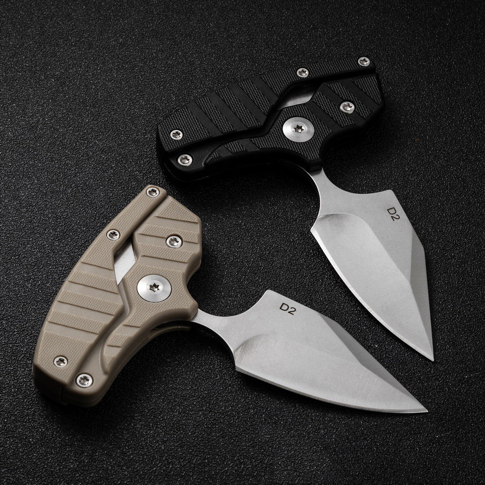 Steel Folding Knife – D2 2-in-1 Transformable Push Dagger EDC Tactical Self Defense