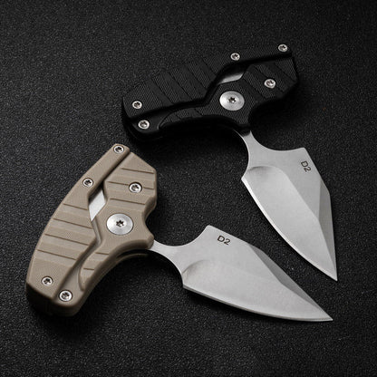 Steel Folding Knife – D2 2-in-1 Transformable Push Dagger EDC Tactical Self Defense