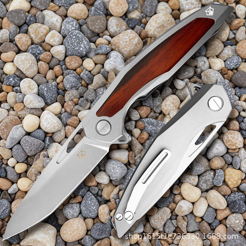 Steel Folding Knife – Razor-Edge Bear Claw D2 with Carbon Fiber & Rosewood Options