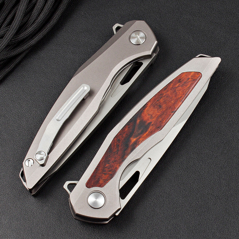 Steel Folding Knife – Razor-Edge Bear Claw D2 with Carbon Fiber & Rosewood Options
