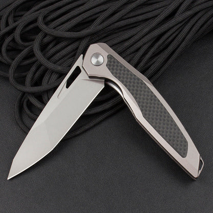 Steel Folding Knife – Razor-Edge Bear Claw D2 with Carbon Fiber & Rosewood Options