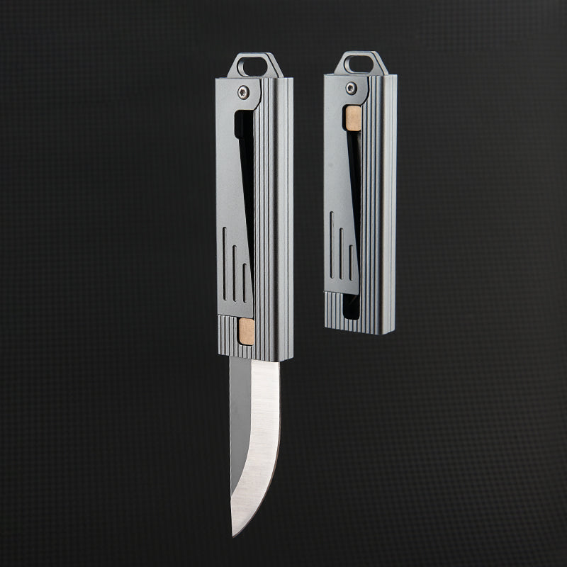 Steel Folding Knife – Tactical D2 Gravity Opening Aluminum Handle EDC Stress Relief